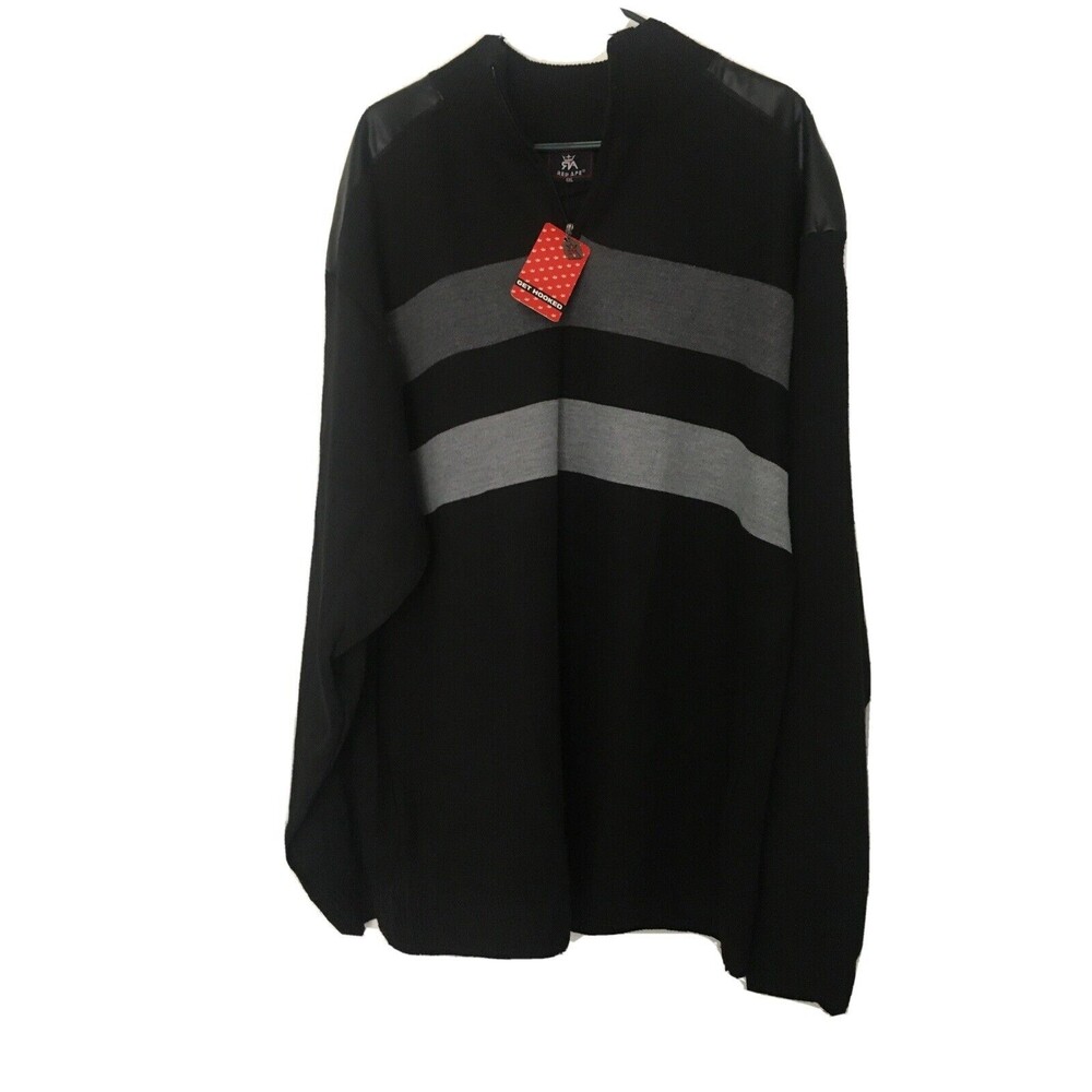 Red Ape Men's Striped 1/4 Zip Pullover Sweater Size 5XL